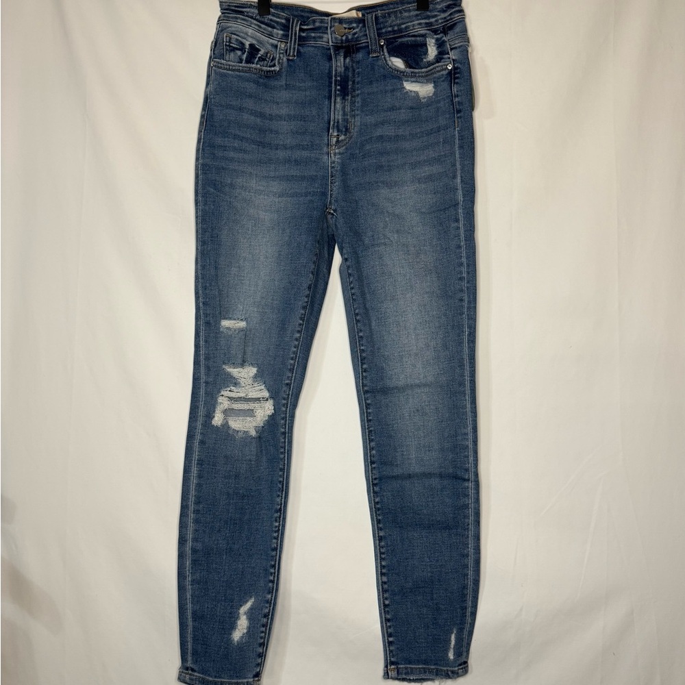 Altar'd State Blue Skinny Jeans with Distressed Details